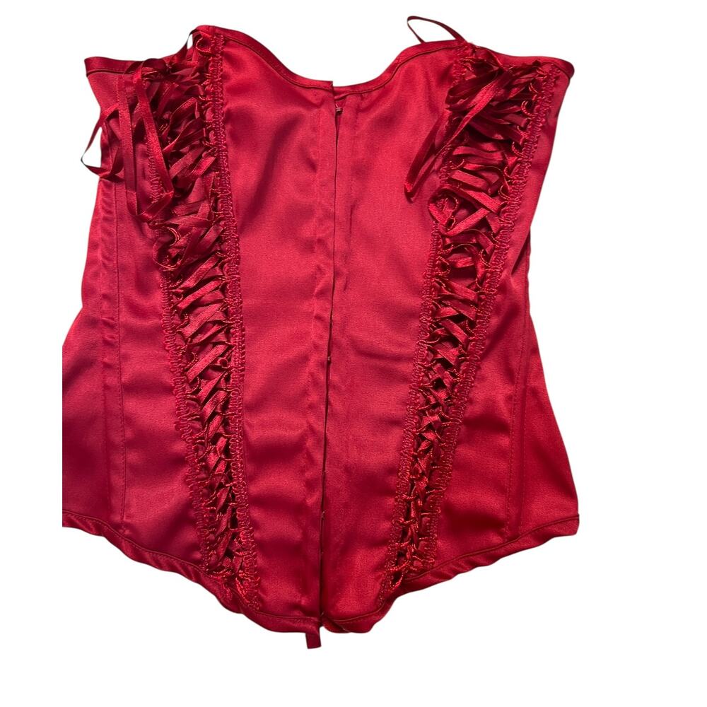 Charlotte Russe Y2K Vintage Style Red Satin Corset Top